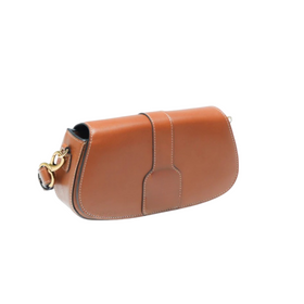 Classic Brown Leather Baguette Bag